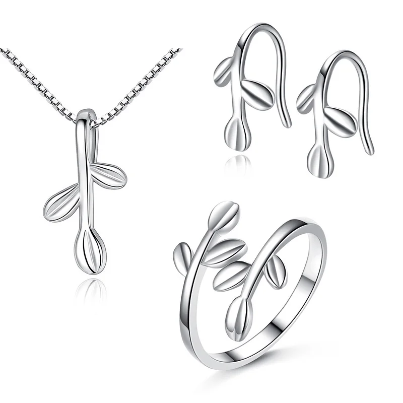 YAOLOGE 925 Sterling Silver New Fashion Simple Bud Leaf Jewelry Set Ladies Birthday Gift Daily Jewelry
YAOLOGE 925 Sterling Silver New Fashion Simple Bud Leaf Jewelry Set Ladies Birthday Gift Daily Jewelry