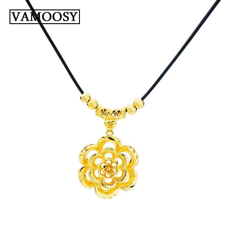 999 24K Gold Necklaces for Women Flower Shaped Gold Pendant with Rope Chain Female Models Fine Gold Clavicle Chain Choker
999 24K Gold Necklaces for Women Flower Shaped Gold Pendant with Rope Chain Female Models Fine Gold Clavicle Chain Choker