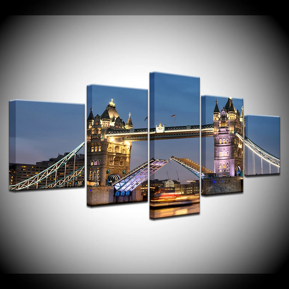 London Art Pictures Modern Painting 5 Pieces For The Wall Decor Tower Bridge London Night View Canvas Prints Artwork No Frame
London Art Pictures Modern Painting 5 Pieces For The Wall Decor Tower Bridge London Night View Canvas Prints Artwork No Frame