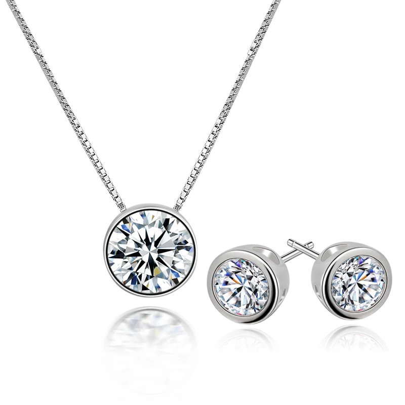 L&P New Big Sale Wedding Jewelry Sets for Women 100% 925 Sterling Silver Necklace and Earrings Set Bijouterie Aretes
L&P New Big Sale Wedding Jewelry Sets for Women 100% 925 Sterling Silver Necklace and Earrings Set Bijouterie Aretes