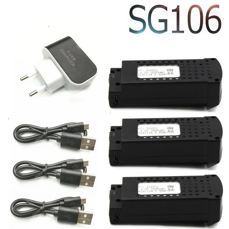 3.7V 1600mAh Lipo Battery and 3-port Charger For SG106 RC Helicopter Drone Quadcopter Spare Parts 3.7v Rechargeable Battery 3pcs
3.7V 1600mAh Lipo Battery and 3-port Charger For SG106 RC Helicopter Drone Quadcopter Spare Parts 3.7v Rechargeable Battery 3pcs