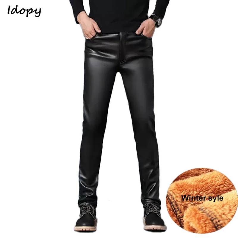 Idopy мужские брюки из искусственной кожи ветрозащитные водонепроницаемые