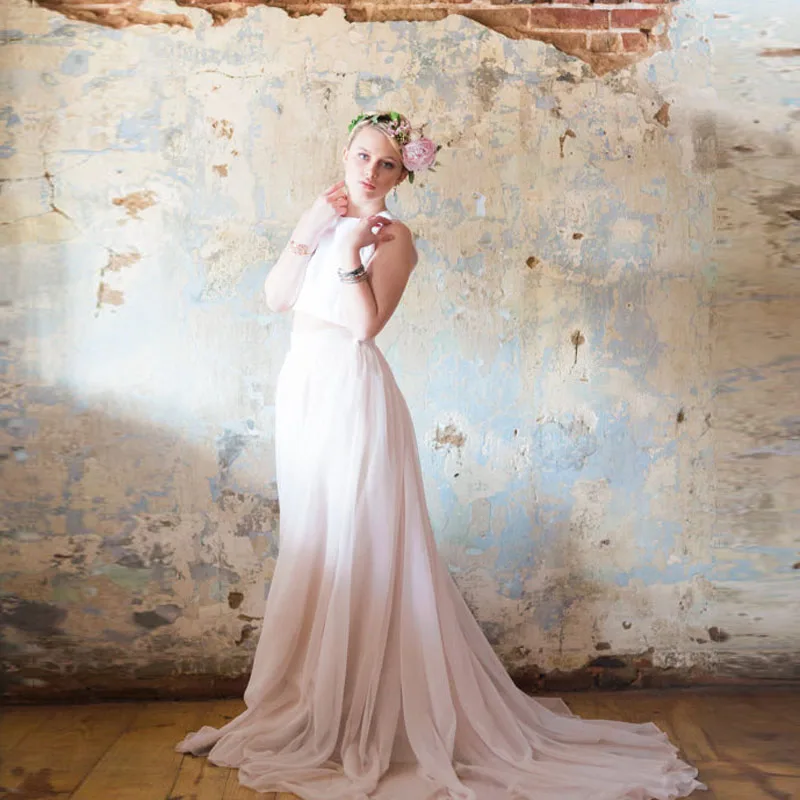 Фото Романтическая шифоновая Свадебная длинная юбка элегантная пляжная богемная с