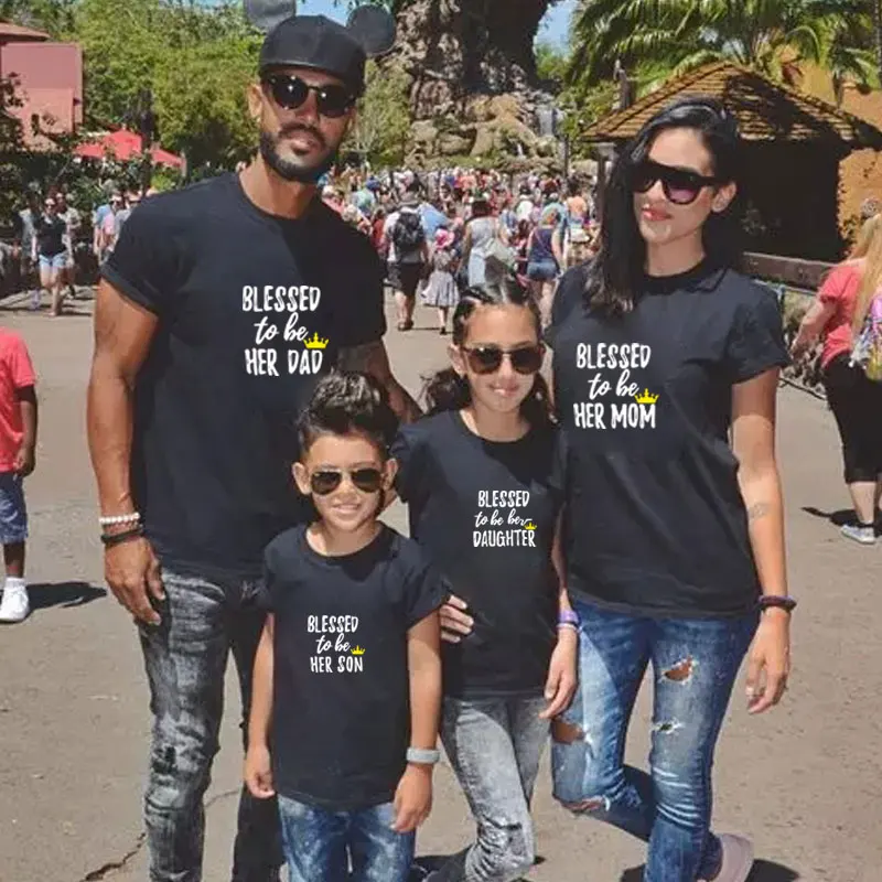 blessed to be her letter t shirt family matching clothes dad son mother daughter outfits look casual summer kids cotton casual
blessed to be her letter t shirt family matching clothes dad son mother daughter outfits look casual summer kids cotton casual