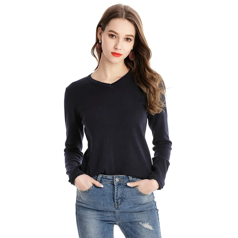 Women Brief V-Neck Bottoming Shirt Slim Sweater 100% Cotton Yarn Pull Femme Fine Knitting Sweaters Girl Autumn Pullover Knitwear
Women Brief V-Neck Bottoming Shirt Slim Sweater 100% Cotton Yarn Pull Femme Fine Knitting Sweaters Girl Autumn Pullover Knitwear