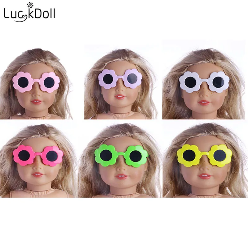 18-дюймовые куклы LUCKDOLL Красочные Солнцезащитные очки с цветами лучший подарок для