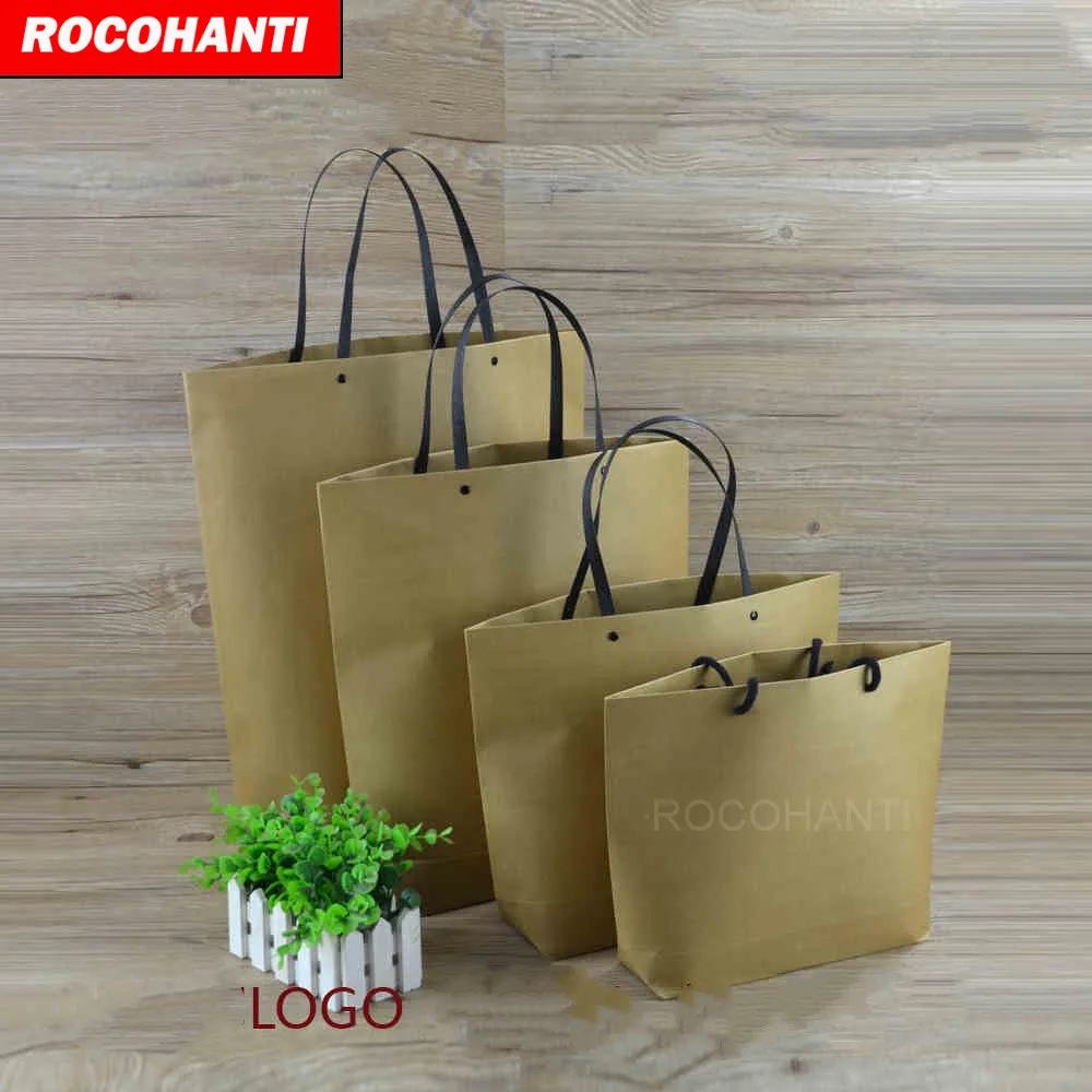 100PCS Customized Kraft Paper Shopping Bag With Thick Black String Handle , Durable , Reusable
100PCS Customized Kraft Paper Shopping Bag With Thick Black String Handle , Durable , Reusable