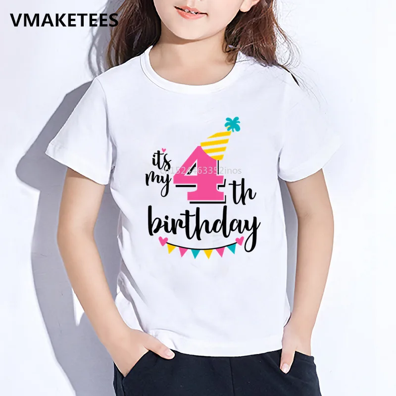 Детская футболка с надписью на день рождения номером 1 9 для девочек и мальчиков