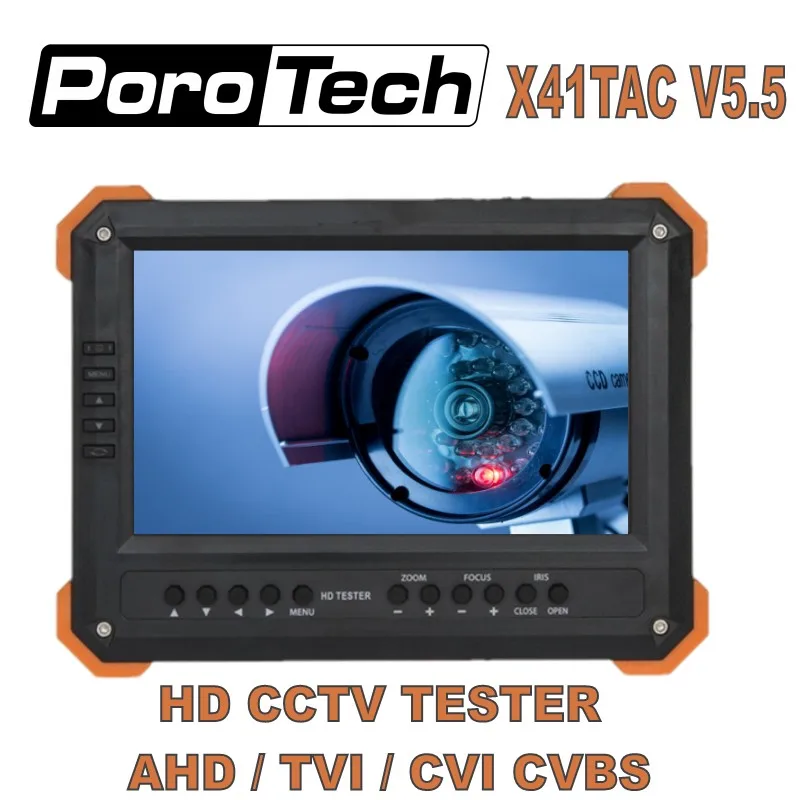 Портативный наручный X41TAC V5.5 7 дюймовый ЖК тестер видеонаблюдения монитор 5 Мп AHD TVI