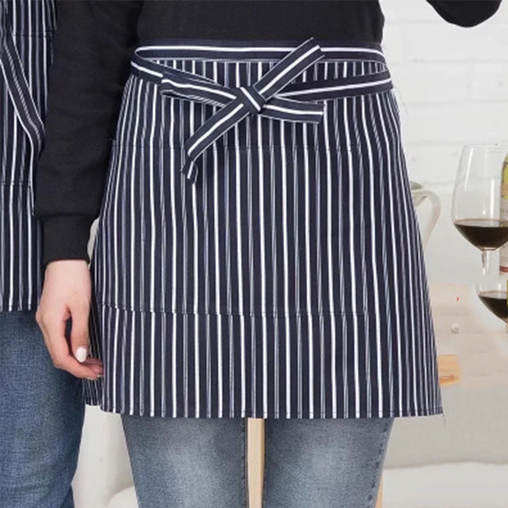 Women Men short Striped Aprons High Quality Wholesale Kitchen Hotel Coffee Shop Bakery Chef Waiter Cleaning Work Wear Aprons
Women Men short Striped Aprons High Quality Wholesale Kitchen Hotel Coffee Shop Bakery Chef Waiter Cleaning Work Wear Aprons