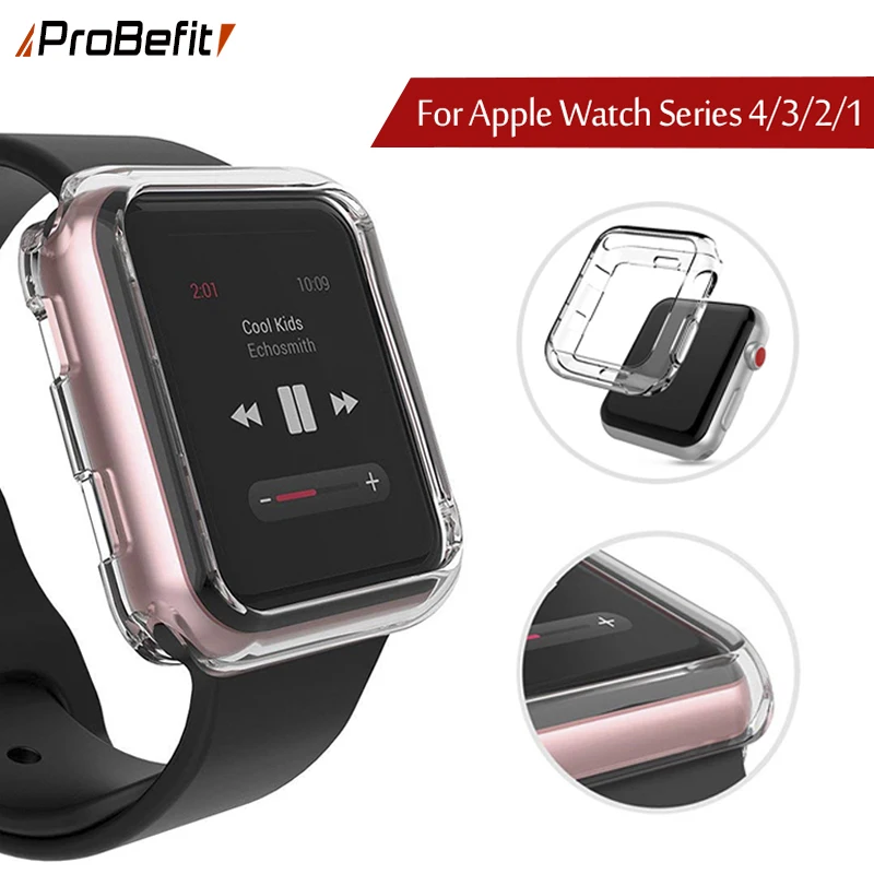 ProBefit чехол для часов Apple Watch 42 мм 38 серии 3 2 1 мягкий прозрачный из ТПУ iWatch 4 5 6 SE 40 44 |