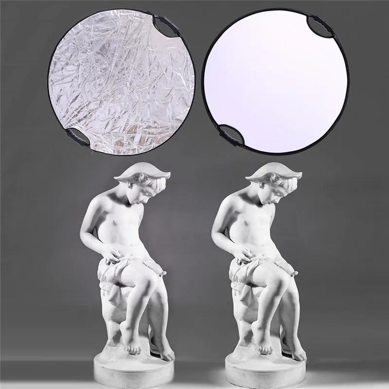 60CM 24'' Silver/White Portable Collapsible Light Round Reflector For Photography Studio With Handle Camera Diffuser Photography
60CM 24'' Silver/White Portable Collapsible Light Round Reflector For Photography Studio With Handle Camera Diffuser Photography