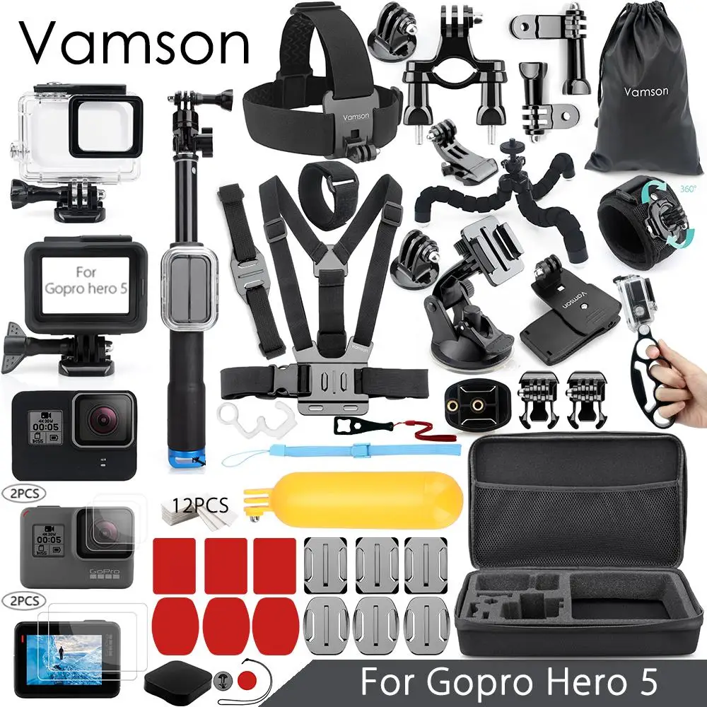 Vamson for Gopro Hero 7 6 5 Accessories Kit Super Set Waterproof Housing case 3 way monopod for Go pro hero 6 5 Vamson VS09
Vamson for Gopro Hero 7 6 5 Accessories Kit Super Set Waterproof Housing case 3 way monopod for Go pro hero 6 5 Vamson VS09
