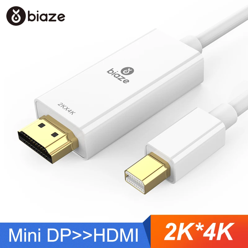 Biaze 4K MINI Displayport Адаптер DP к HDMI 1 8 M 3M Display Port конвертер для ноутбука проектор