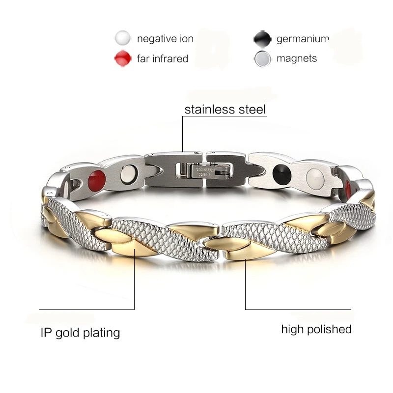 Hot Twisted Healthy Magnetic Stainless Steel Bracelet Women Power Therapy Magnets Bracelets Men Bangles Women Pulseira Homens
Hot Twisted Healthy Magnetic Stainless Steel Bracelet Women Power Therapy Magnets Bracelets Men Bangles Women Pulseira Homens