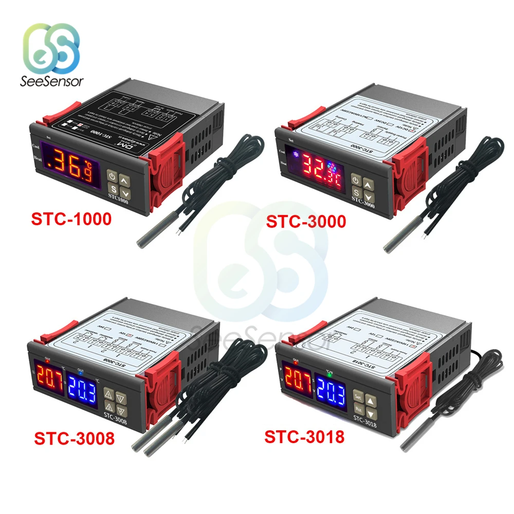 STC-1000 STC-3000 STC-3008 STC-3018 LED Digital Temperature Controller Thermostat Thermoregulator Incubator 12V 24V 110V 220V
STC-1000 STC-3000 STC-3008 STC-3018 LED Digital Temperature Controller Thermostat Thermoregulator Incubator 12V 24V 110V 220V