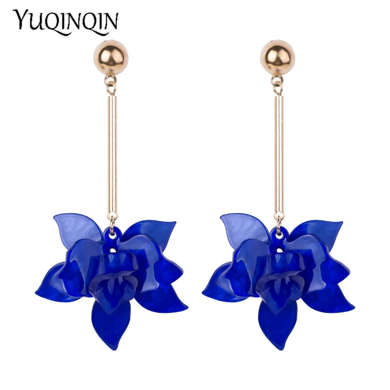 Vintage Big Acrylic Drop Earrings for Women 2018 New Metal Dangling Blue Resin Earrings Fashion Jewelry Long Flowers Brincos
Vintage Big Acrylic Drop Earrings for Women 2018 New Metal Dangling Blue Resin Earrings Fashion Jewelry Long Flowers Brincos