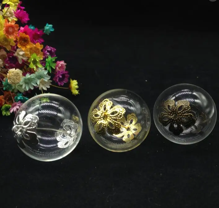 100pcs 30mm double hole ball glass globe with flower cap eye pin set glass vial pendant accessories glass bottle dome necklace
100pcs 30mm double hole ball glass globe with flower cap eye pin set glass vial pendant accessories glass bottle dome necklace
