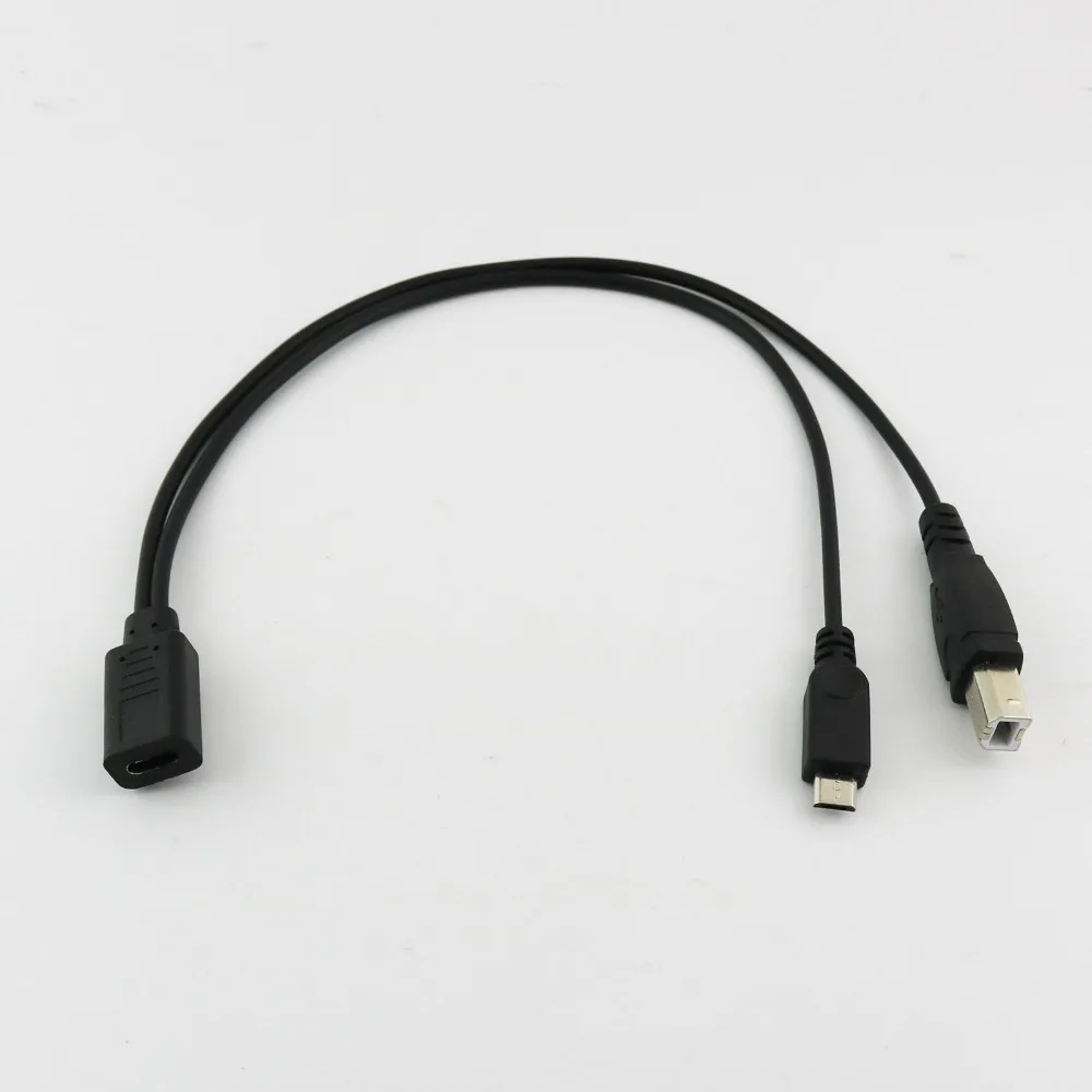 1pcs USB-C 3.1 Type C Female to Micro & USB 2.0 B Male Data Charge HDD Printer Cable 30cm
1pcs USB-C 3.1 Type C Female to Micro & USB 2.0 B Male Data Charge HDD Printer Cable 30cm