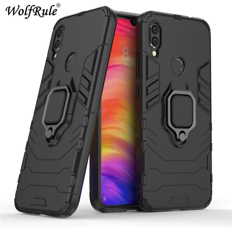 Чехол для Xiaomi Redmi Note 7 жесткий чехол из ТПУ с кольцом и подставкой Магнитный