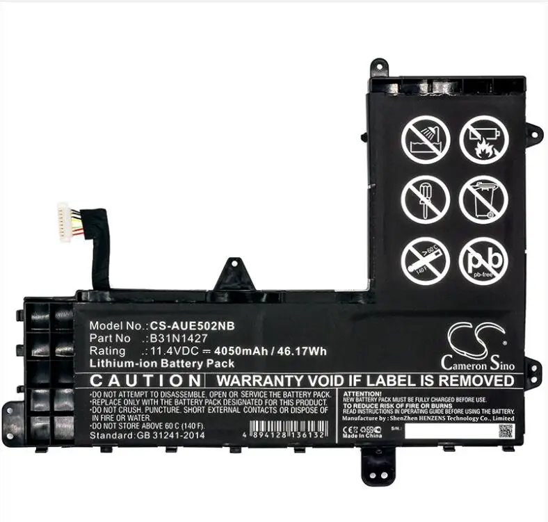Аккумулятор Cameron Sino 4050mah для ASUS E502M Eeebook E502MA-XX0078T EeeBook E502MA-XX0079B 0B200-01430000 B31N1427
Аккумулятор Cameron Sino 4050mah для ASUS E502M Eeebook E502MA-XX0078T EeeBook E502MA-XX0079B 0B200-01430000 B31N1427