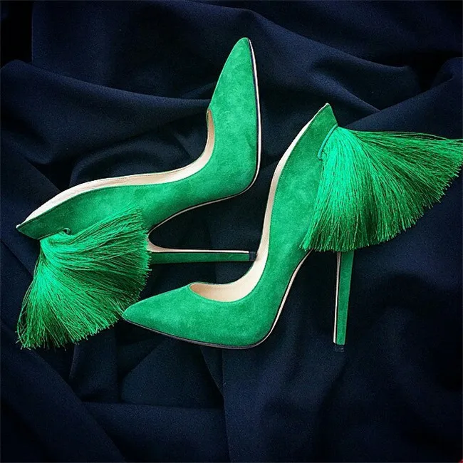 beautiful Candy Color Suede Fringed High Heels Women Pumps Pointed Toe Sexy Ladies Stiletto Back Tassel Design Party Wedding Sho
beautiful Candy Color Suede Fringed High Heels Women Pumps Pointed Toe Sexy Ladies Stiletto Back Tassel Design Party Wedding Sho