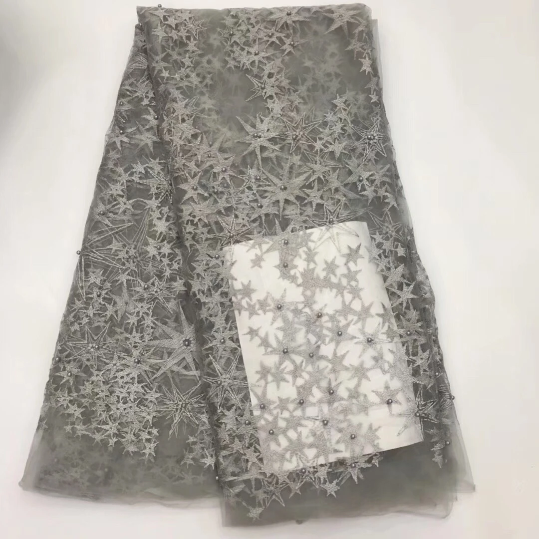 2018 Grey Latest French Nigerian Laces Fabrics with beads Tulle African Laces Fabric For Wedding African French Tulle Lace LR929
2018 Grey Latest French Nigerian Laces Fabrics with beads Tulle African Laces Fabric For Wedding African French Tulle Lace LR929