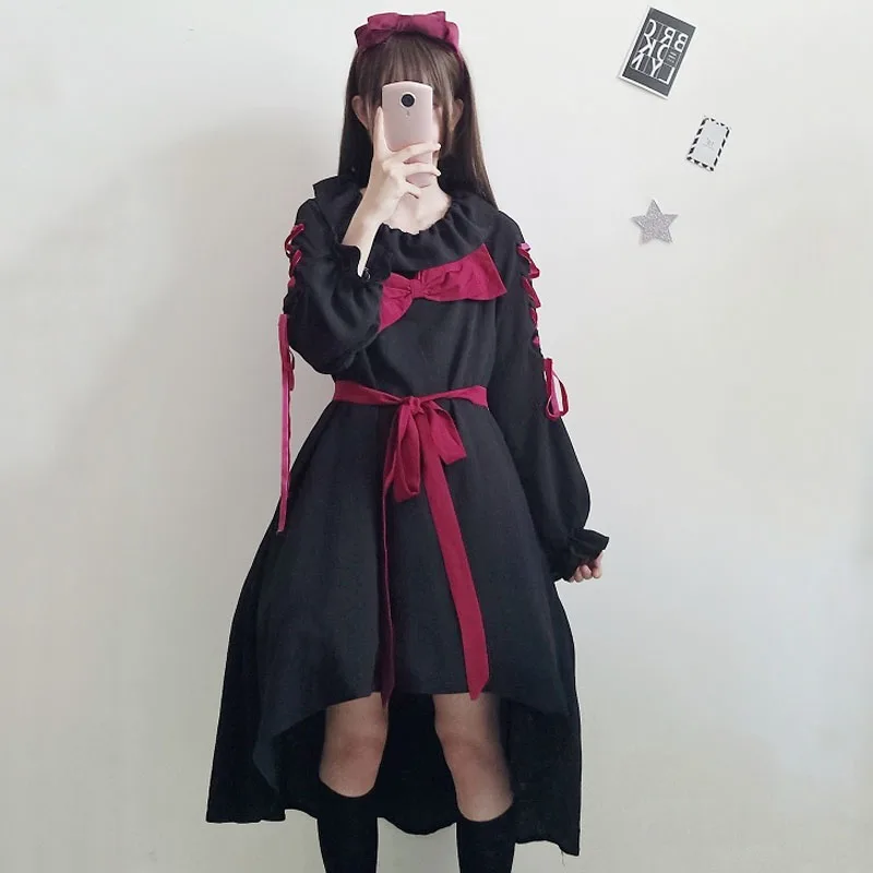 Spring and summer new women's Korean fresh dress long straps long-sleeved students retro temperament Dress
Spring and summer new women's Korean fresh dress long straps long-sleeved students retro temperament Dress