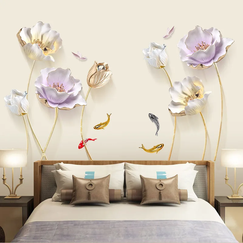 New 5D wall sticker HD Embossed tulip PVC removable waterproof DIY stickers TV backdrop decorative painting creative wallpaper
New 5D wall sticker HD Embossed tulip PVC removable waterproof DIY stickers TV backdrop decorative painting creative wallpaper