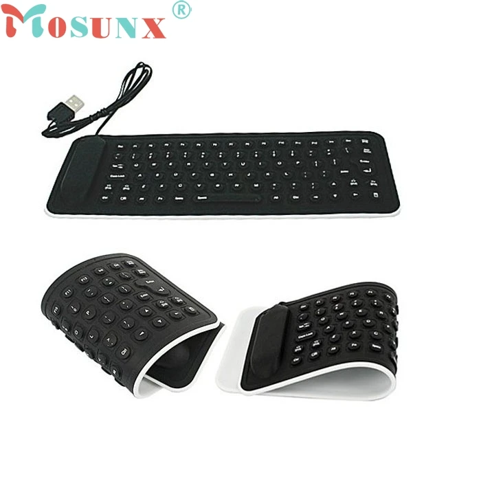 Портативная Гибкая силиконовая мини-клавиатура Ecosin 2 с USB складная для ноутбука