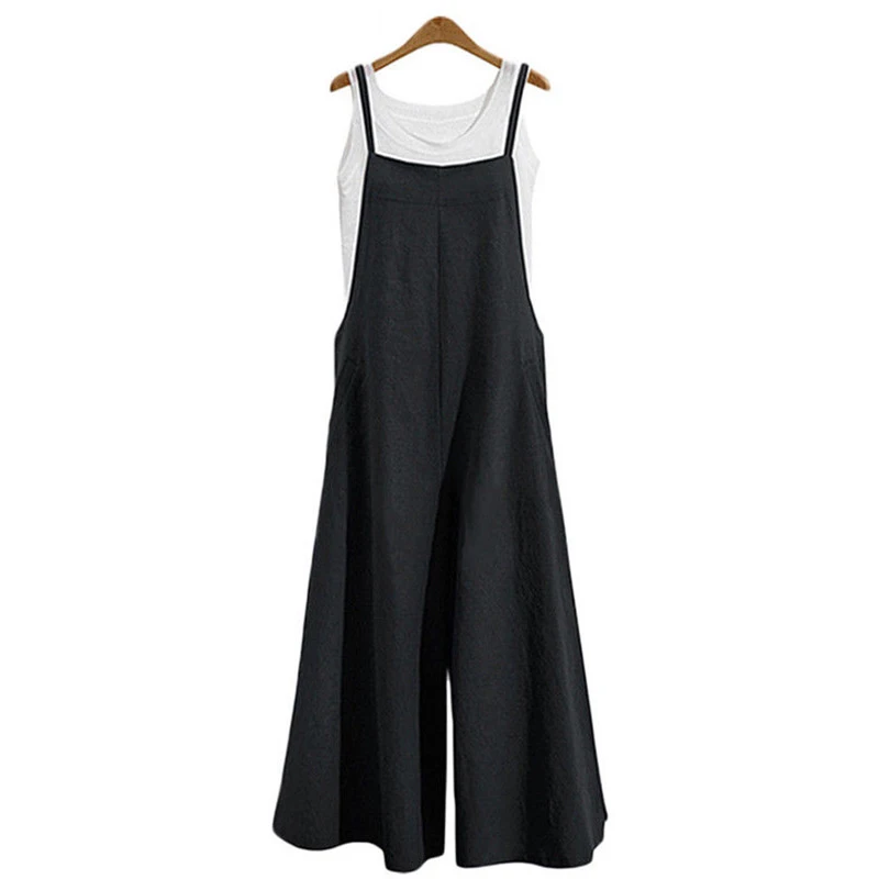 2018 Womens hot solid jumpsuits sleeveless straps rompers loose fashion playsuits wide leg Trousers holiday Summer set Plus size
2018 Womens hot solid jumpsuits sleeveless straps rompers loose fashion playsuits wide leg Trousers holiday Summer set Plus size