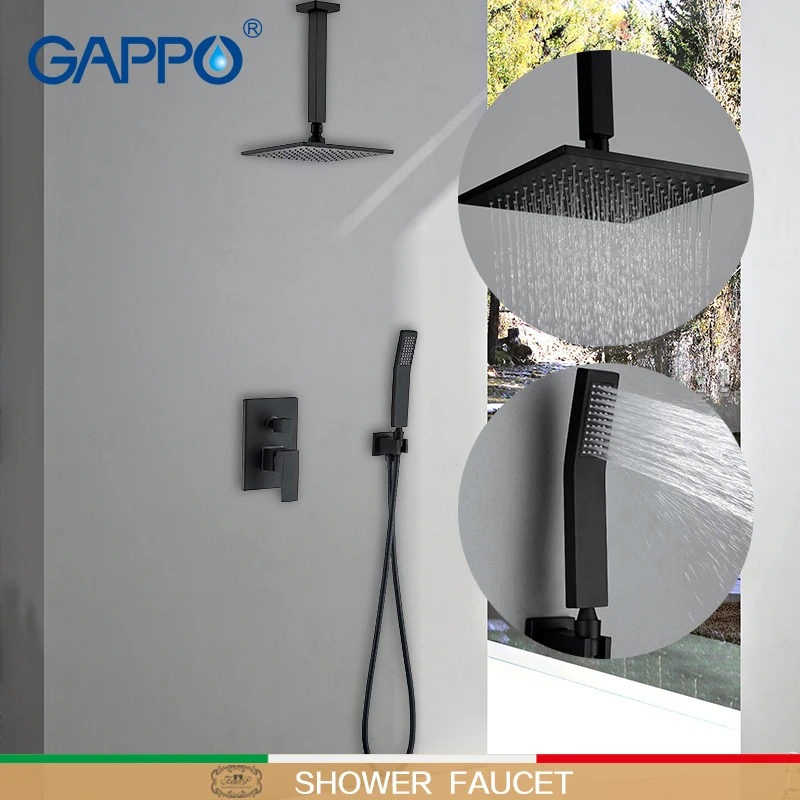

GAPPO Shower Faucets black shower bathroom mixer tap wall mounted rainfall bath faucet taps bathtub mixer