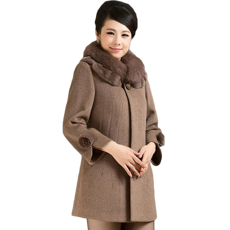 Plus Size L-5XL Autumn Winter Coat Hot Women Slim Elegant Fur Collar Single-Breasted Womens Wool Blended Mother's Day Gift XH923
Plus Size L-5XL Autumn Winter Coat Hot Women Slim Elegant Fur Collar Single-Breasted Womens Wool Blended Mother's Day Gift XH923