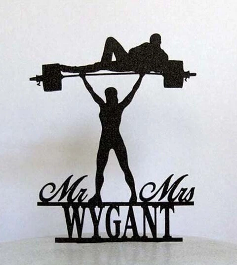 Acrylic wedding cake toppers Mr & Mrs Weight lifting Bride silhouette custom last name engagement bridal shower party tools
Acrylic wedding cake toppers Mr & Mrs Weight lifting Bride silhouette custom last name engagement bridal shower party tools