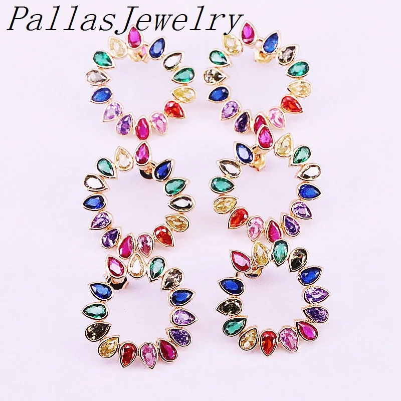 4Pairs fashion jewelry colorful drop cubic zirconia high quality Gold filled Flower circle stud earring
4Pairs fashion jewelry colorful drop cubic zirconia high quality Gold filled Flower circle stud earring