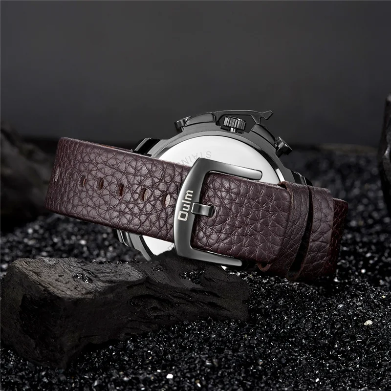 Oulm New Genuine Leather Wristwatch Auto Date Male Quartz Clock Big Size Black Brown Casual Sports Men Watches erkek kol saati
Oulm New Genuine Leather Wristwatch Auto Date Male Quartz Clock Big Size Black Brown Casual Sports Men Watches erkek kol saati