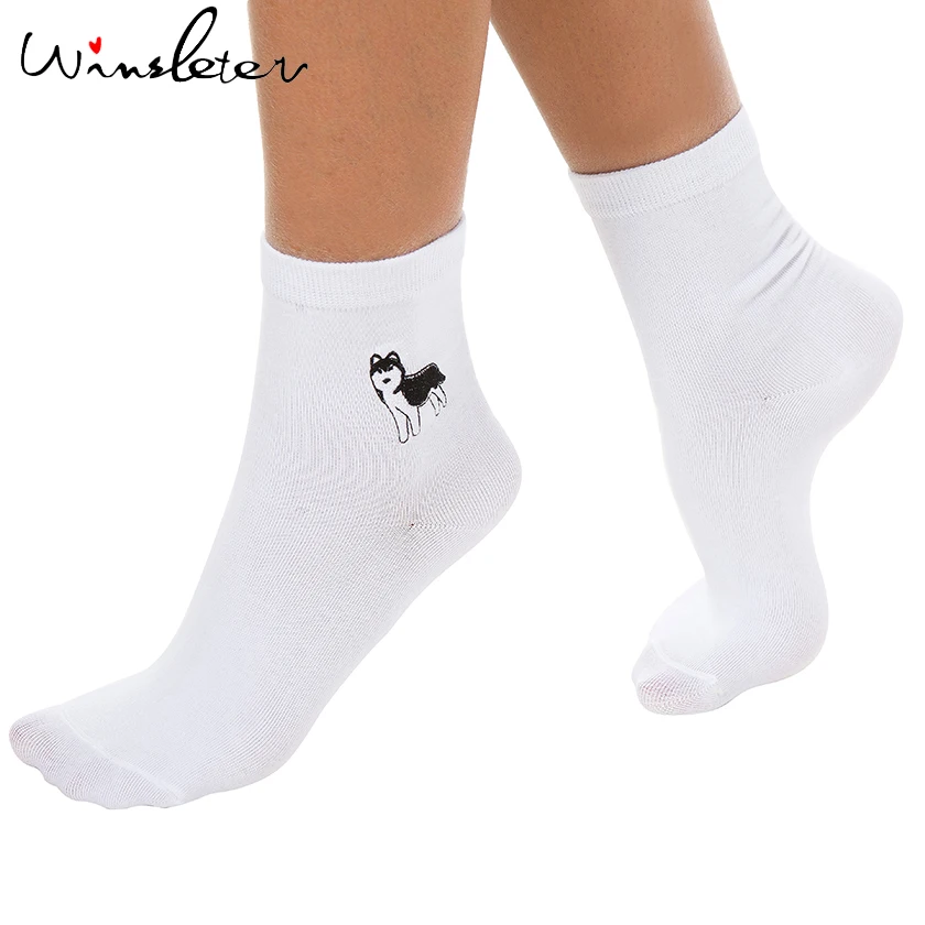 Women socks white socks cute animal husky embroidery cotton dog female pure color socks funny A73201
Women socks white socks cute animal husky embroidery cotton dog female pure color socks funny A73201