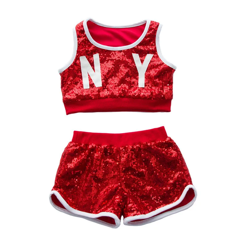 2021 Red Sequin Child Jazz Dance Costumes Boys Girls Crop Vest Top Shorts 3pcs Set Kids N Y Letter Jazz Dance Set
2021 Red Sequin Child Jazz Dance Costumes Boys Girls Crop Vest Top Shorts 3pcs Set Kids N Y Letter Jazz Dance Set