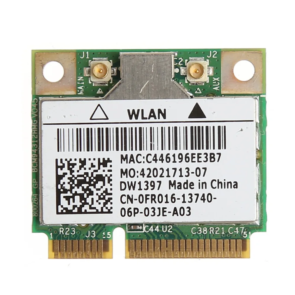 Беспроводная Wi-Fi мини-карта PCI-E 802,11G 54M для Dell DW1397 0KW770 Broadcom BCM94312HMG2L C26
Беспроводная Wi-Fi мини-карта PCI-E 802,11G 54M для Dell DW1397 0KW770 Broadcom BCM94312HMG2L C26