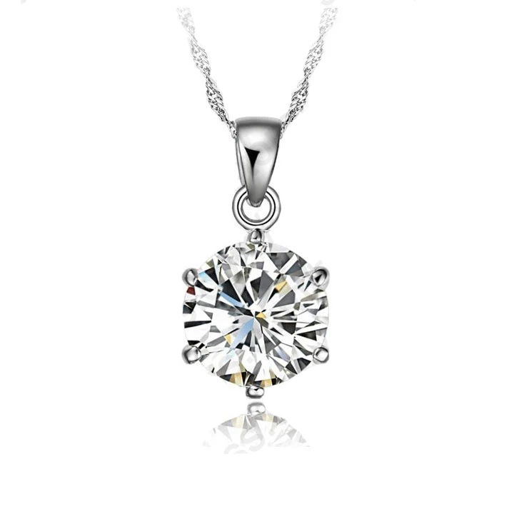 Classic Women Jewelry 925 Sterling Silver Pendant Necklace Women Wedding Jewelry For Women 6 Claw Cubic Zircon Engagement
Classic Women Jewelry 925 Sterling Silver Pendant Necklace Women Wedding Jewelry For Women 6 Claw Cubic Zircon Engagement