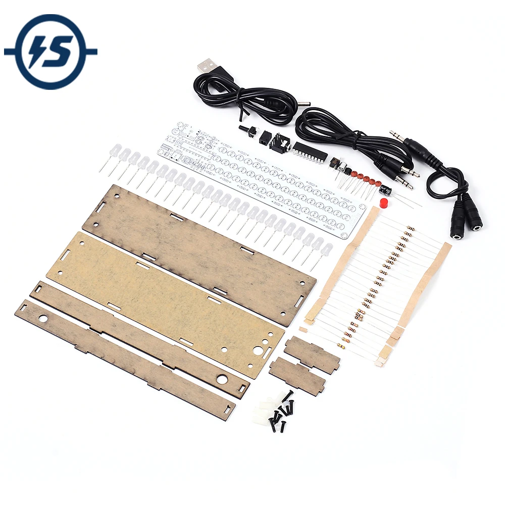 Индикатор уровня аудио спектр DIY Kit 16x3 красный/зеленый/синий 1603 Вт/акриловая