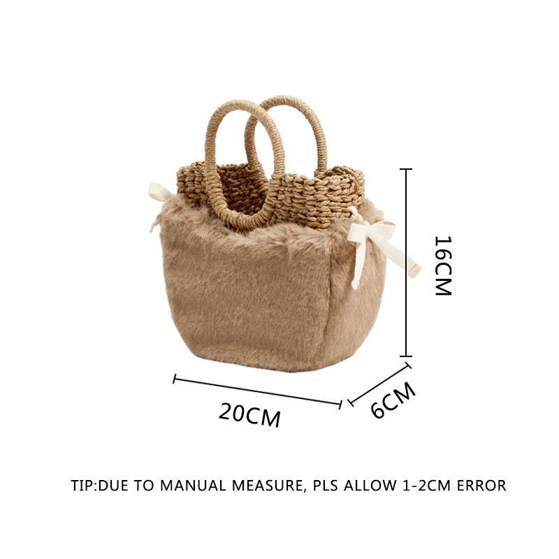 Women Winter Fashion Rattan Straw Bags INS Popular Female Removable Dual-Use Weave Handbag Plush Lady Handmade Knit Bolsa SS3473
Women Winter Fashion Rattan Straw Bags INS Popular Female Removable Dual-Use Weave Handbag Plush Lady Handmade Knit Bolsa SS3473