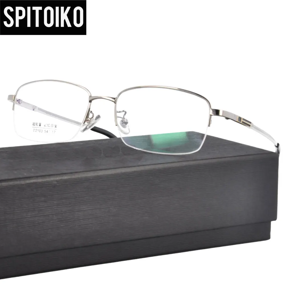 SPITOIKO Rectangle Memory Titanium Eyeglasses Half Rim Prescription Optical Frame Spectacles Eyeware Optical Frame D2103
SPITOIKO Rectangle Memory Titanium Eyeglasses Half Rim Prescription Optical Frame Spectacles Eyeware Optical Frame D2103