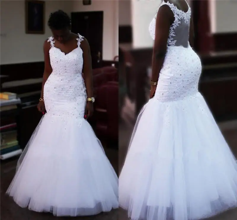 Mermaid Wedding Dresses Lace Appliques With Crystal Beading Customized Black Women African Style Bridal Bride Wedding Gownsc
Mermaid Wedding Dresses Lace Appliques With Crystal Beading Customized Black Women African Style Bridal Bride Wedding Gownsc