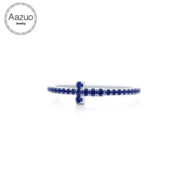 Aazuo 100% 18K White Gold(Au750) Natrual Blue Sapphire Classic Cross Ring for Woman Charm Jewelry Fashion Love Gift For Woman
Aazuo 100% 18K White Gold(Au750) Natrual Blue Sapphire Classic Cross Ring for Woman Charm Jewelry Fashion Love Gift For Woman