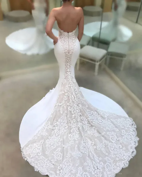 Mermaid Wedding Dresses 2019 Trumpet Bridal Gowns Vestido De Noiva Lace and Satin Sexy Bride gelinlik Trumpet Custom Make Slim
Mermaid Wedding Dresses 2019 Trumpet Bridal Gowns Vestido De Noiva Lace and Satin Sexy Bride gelinlik Trumpet Custom Make Slim