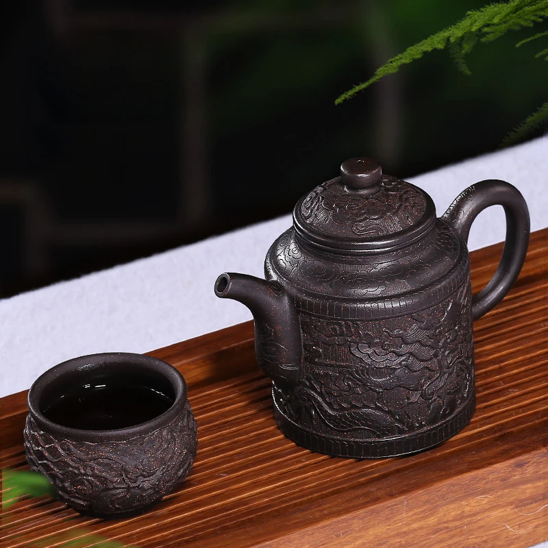 300cc Authentic Yixing Teapot Purple Clay Boutique Carving Dragon Admiralty Pot Kung Fu Tea Set Master Handmade Tea Maker Pot
300cc Authentic Yixing Teapot Purple Clay Boutique Carving Dragon Admiralty Pot Kung Fu Tea Set Master Handmade Tea Maker Pot