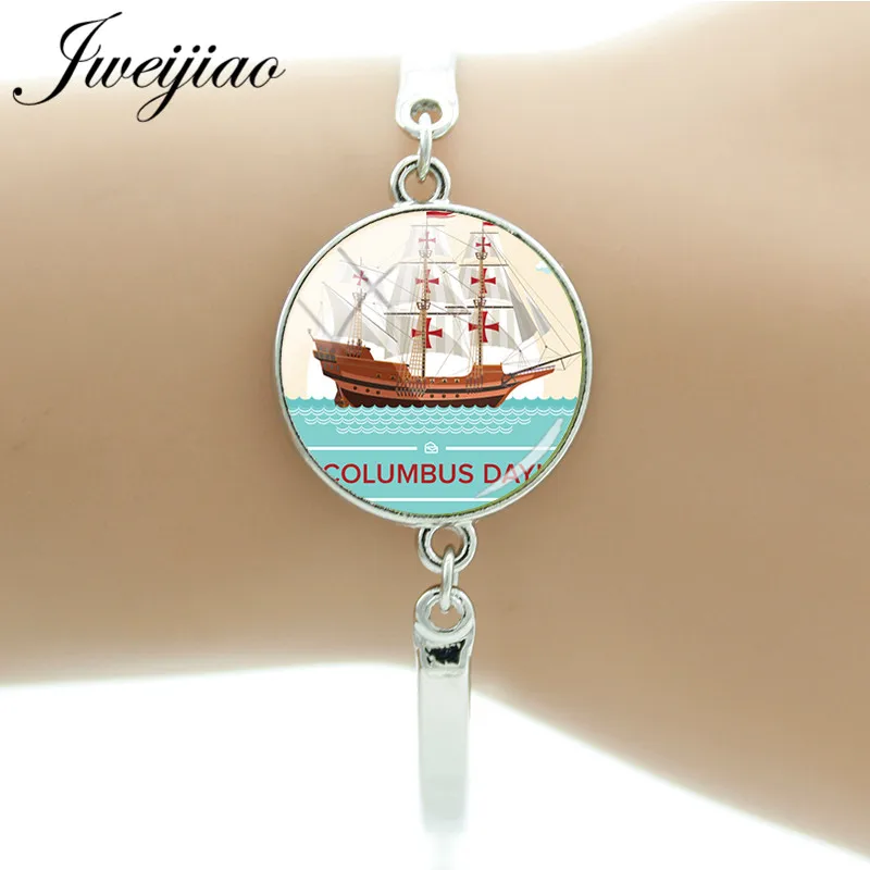 JWEIJIAO Custom Columbus Day Bracelet & Chain Bangles Sailing Boat Art Picture Glass Cabochon Charms Gift CO02
JWEIJIAO Custom Columbus Day Bracelet & Chain Bangles Sailing Boat Art Picture Glass Cabochon Charms Gift CO02