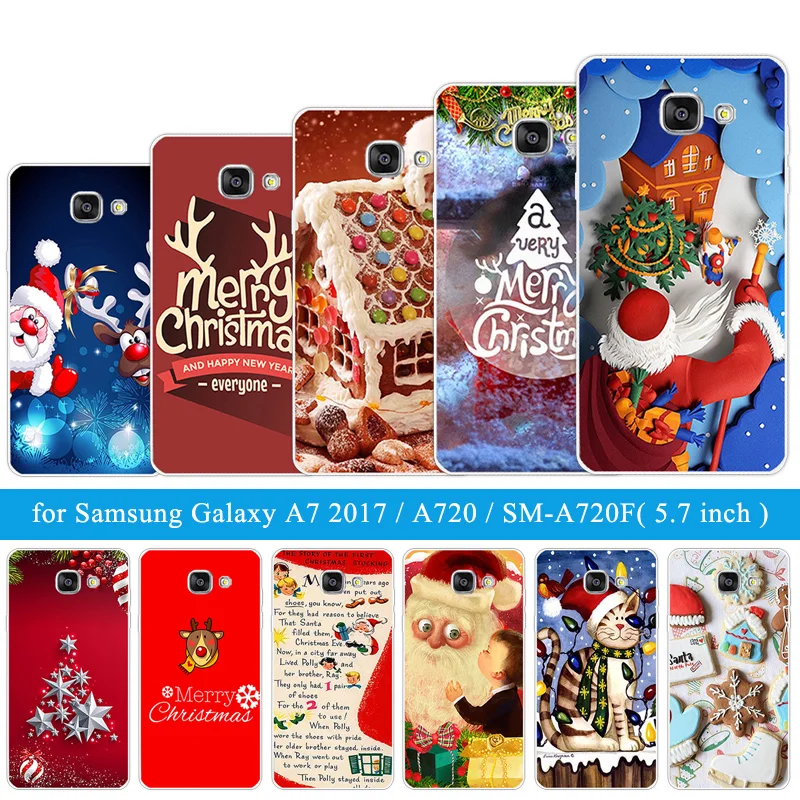 Для Samsung Galaxy A7 2017 a720f силиконовые чехлы для Рождественский чехол с ночным мотивом