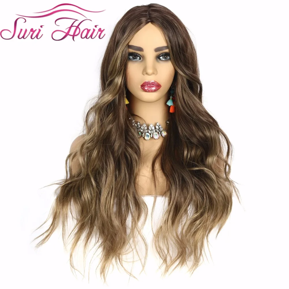 Suri Hair Synthetic Wigs Body Wave For Women Long Hair High Temperature 130% Density Brown Blonde Glueless Cosplay Fake Hair Wig
Suri Hair Synthetic Wigs Body Wave For Women Long Hair High Temperature 130% Density Brown Blonde Glueless Cosplay Fake Hair Wig